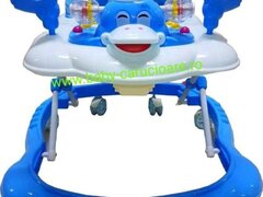 Premergator cu roti din silicon Baby Care ratusca- albastru